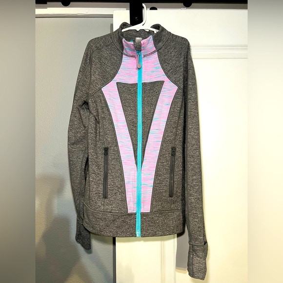 Ivivva Perfect Your Perfect Full Zip Jacket Girls Size 12 Grey Gray Purple - Picture 1 of 3